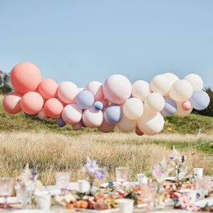 Guirxiété de ballons en arc, couleur beige, rose, blanc, or, nude