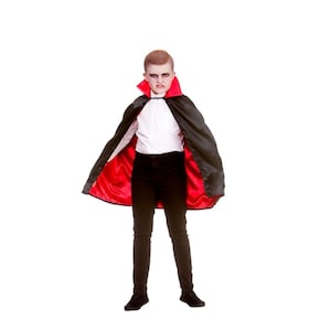 Schwarzer Vampir Umhang für Kinder, Halloween Kostüm Umhang, Vampir Kostüm Accessoire, Cosplay Umhang, Vampir Umhang, Kinder Halloween Party Outfit