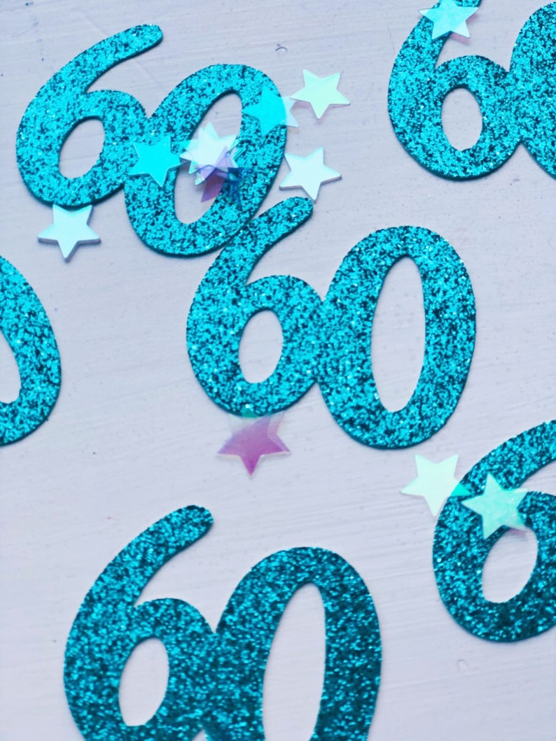 Age confetti, Number Confetti, 30th, 40th , 50th , 60th, 70th, 80th, 90th, 100th Birthday Table Confetti, Birthday Table Decoration image 7