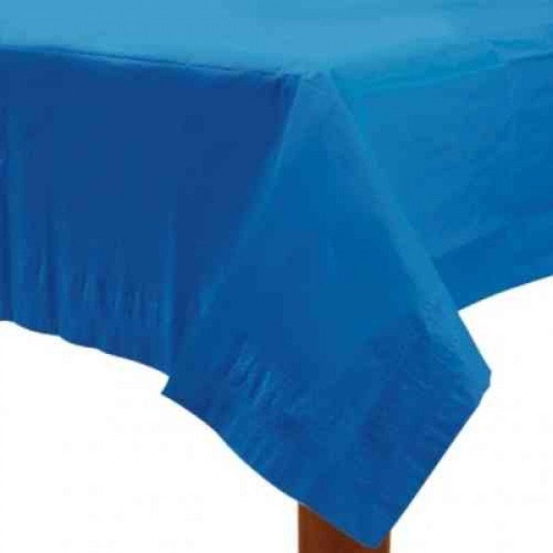 Royal Blue PlasticLined Paper Tablecovers Blue Paper Table Etsy