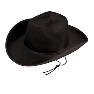 Black Cowboy Hat – Adult Size | Western Fancy Dress Hat for Cowboy, Cowgirl, Sheriff Costume Accessories, Party Hat, Western Party Dress up