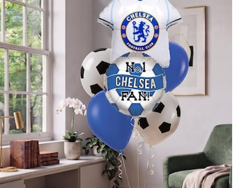 Chelsea FC Balloon Bouquet Official Football Birthday Party Decor Set