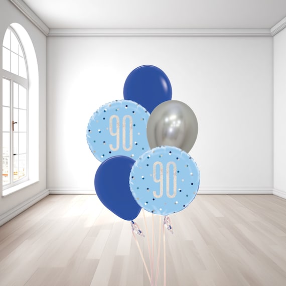 Palloncino Gigante 90° Compleanno - Numero 90 In Lamina Dorata/Viola, 101 Cm, Con Valvola Autosigillante