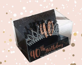 Tiara de oro rosa para el 40 cumpleaños: Regalo ideal para fiestas.