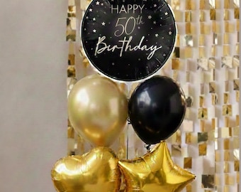 Hopewey Decorazioni 90 Anni Compleanno Uomo Donna - Blu e Argento per Torta, Palloncini e Deco