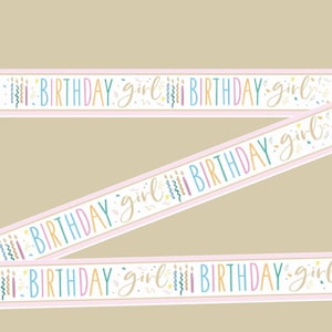 Pastel Birthday Girl Banner, Pastel Coloured Happy Birthday Foil Banner, Birthday Girl Sign, Birthday Decorations, Girls Birthday Decor