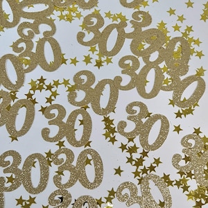 Age confetti, Number Confetti, 30th, 40th , 50th , 60th, 70th, 80th, 90th, 100th Birthday Table Confetti, Birthday Table Decoration image 2
