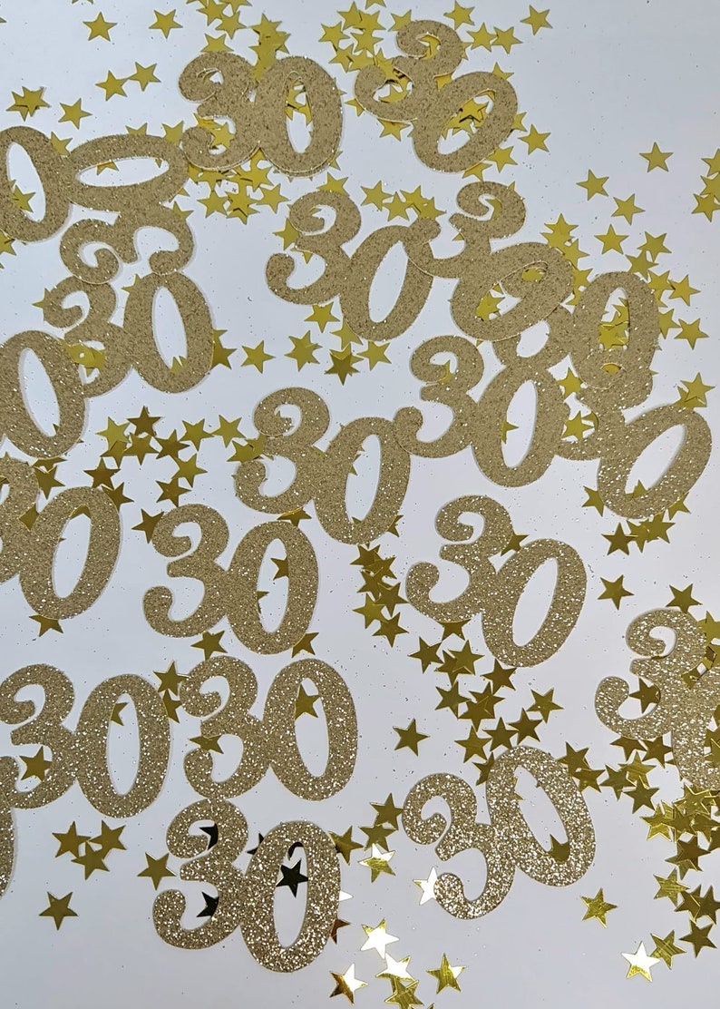 Age confetti, Number Confetti, 30th, 40th , 50th , 60th, 70th, 80th, 90th, 100th Birthday Table Confetti, Birthday Table Decoration image 2