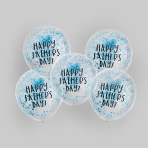 5 Happy Father's Day Confetti Balloons, Father's Day Balloon Decorations, Confetti Balloons, Gift for Dad