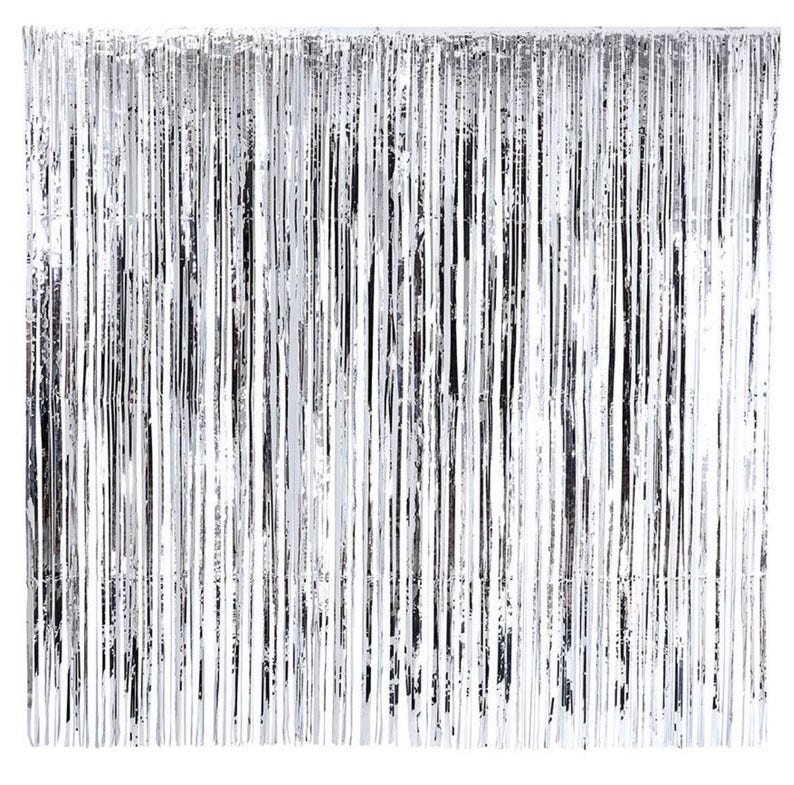 Party Decorations Silver Metallic Door Curtains Party Etsy