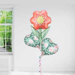 Ensemble de ballons fleuris | Cadeau Fête des Mères | Ballons en aluminium pour maman | Bouquet floral de ballons