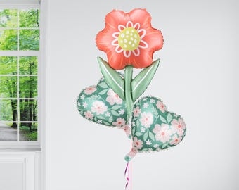 Flower Balloon Set | Mother’s Day Gift | Foil Balloons for Mum | Floral Balloon Bouquet