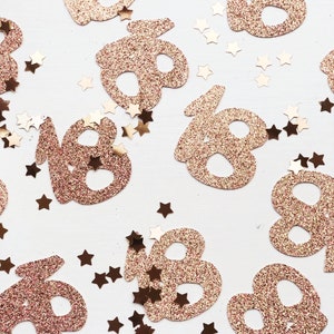 Age confetti, Number Confetti, 30th, 40th , 50th , 60th, 70th, 80th, 90th, 100th Birthday Table Confetti, Birthday Table Decoration image 4