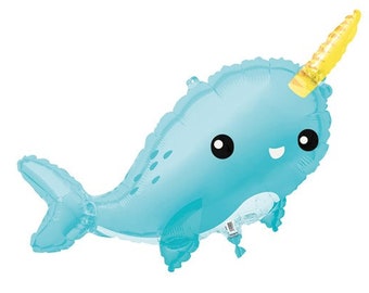 37 inch narwalfolieballon, zeemeerminfeestdecoratie