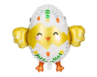 Yellow Chick Foil Balloon, Kids Birthday, Easter Balloons, Giant Balloons, Easter Gift, Easter Egg Hunt Party Decor, Barn Party,Farm Animals