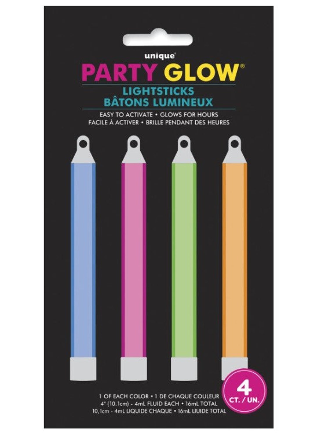 4 Red Glow Stick  Fiesta Party Supplies
