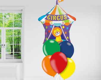 Großer Zirkus Löwe Folienballon Set, Zirkus-Motto-Partydekoration, Karneval-Luftballons, Tier-Themen-Partyzubehör, Geburtstags-Dekor