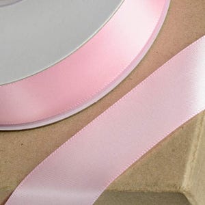 Pink Satin Ribbon Double Sided | Craft Ribbon Roll | Wedding Cake Decor | Card Making | Favour Ribbon | Gift Wrapping