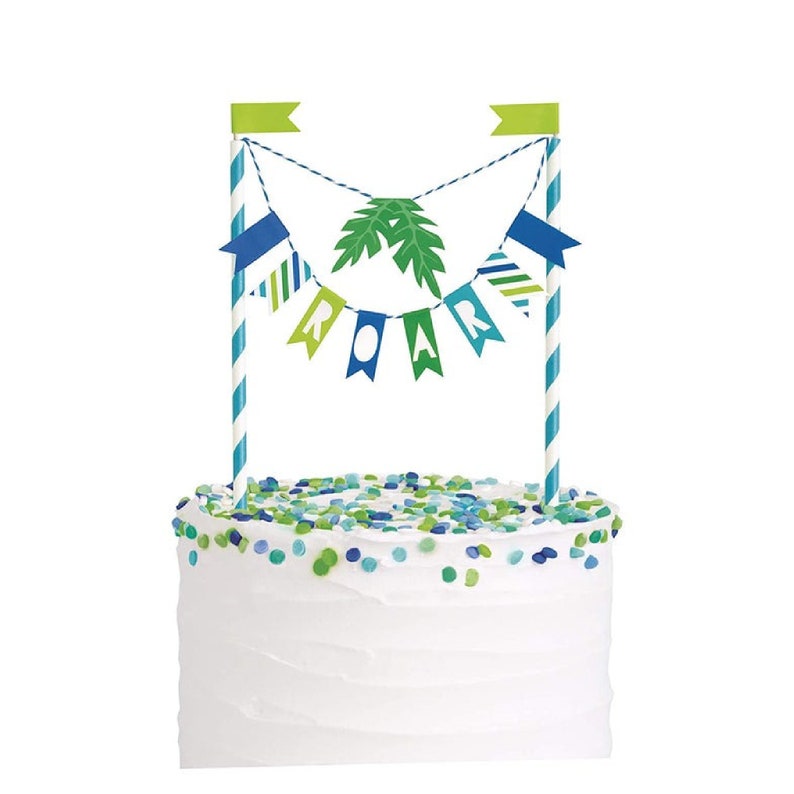 Bougies de fête dinosaures, décoration de gâteau dinosaure, décoration de gâteau de fête dinosaure, fête t-rex, décoration de gâteau bougies d'anniversaire d'enfants Bunting Cake Topper