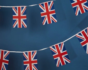 Coronation Decorations Bunting, Union Jack Polyester Bunting 10 m, Union Jack Party Supplies Remembrance Day Pub BBQ Royal Events