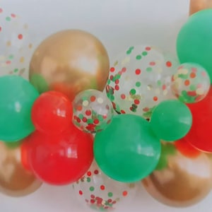 Christmas Balloon Garland Arch Kit Xmas Balloons 26 Pieces Xmas Red Green and Gold DIY Balloon Arch Xmas Christmas Party Balloon Arch Kit