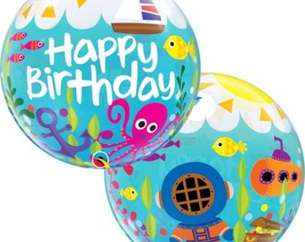Maritime Birthday Bubble Balloon: Sea Life Party Decor