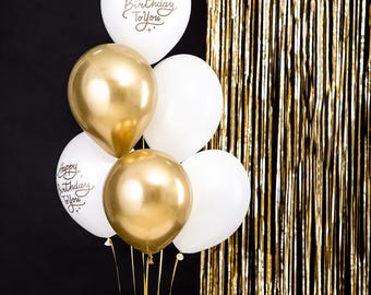 PD-Party Luftballons Gold/Weiß – 60 Stück, 30 Cm, Naturlatex, Für Geburtstag & Feiern