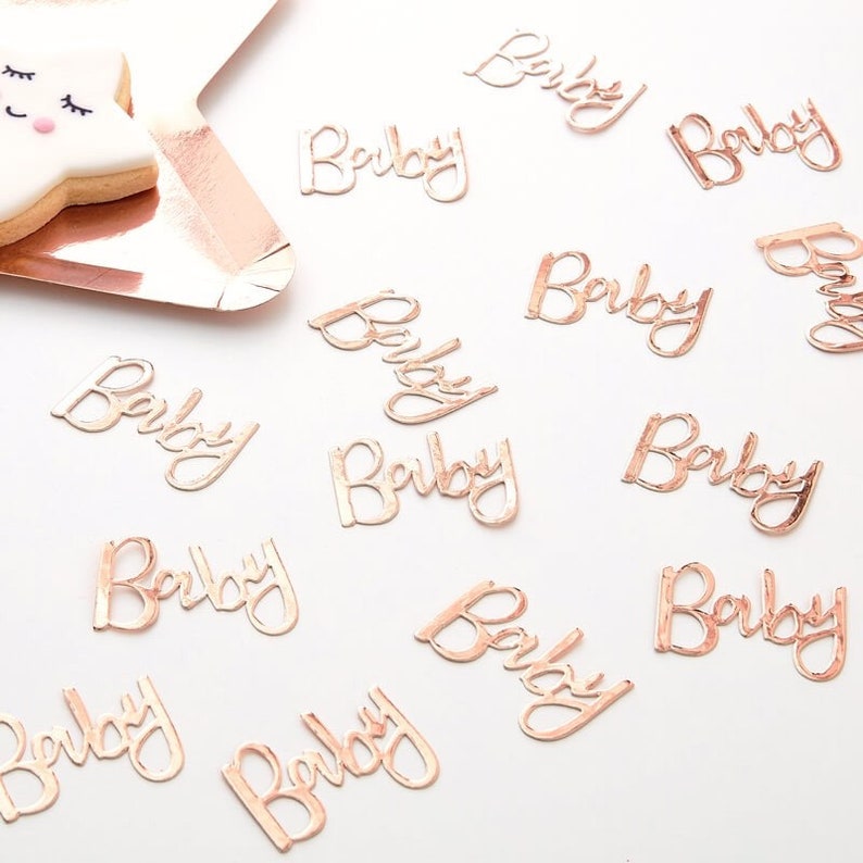 Neutral Baby Shower New Baby Decor Baby Shower Decor Rose Gold Baby Table Confetti,Baby Shower Confetti,Gender Reveal