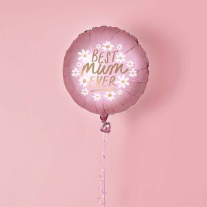 Blush Pink &#39;Best Mum Ever&#39; Foil 20&quot; Balloon, Mother&#39;s Day Foil Balloon, Best Mum Ever Balloon, Mother&#39;s Day Balloon Decorations