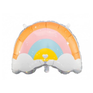 Pastel Rainbow Foil Balloon | Cute Rainbow Birthday Decor | Baby Shower Balloons | Cloud Theme Party | Kids birthday decor | Rainbow Party