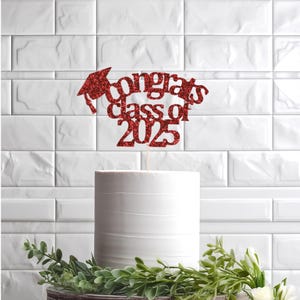 Decorazione per torta di laurea glitterata personalizzata, decorazione per torta di laurea, festa di laurea, stuzzicadenti per torta della classe del 2025
