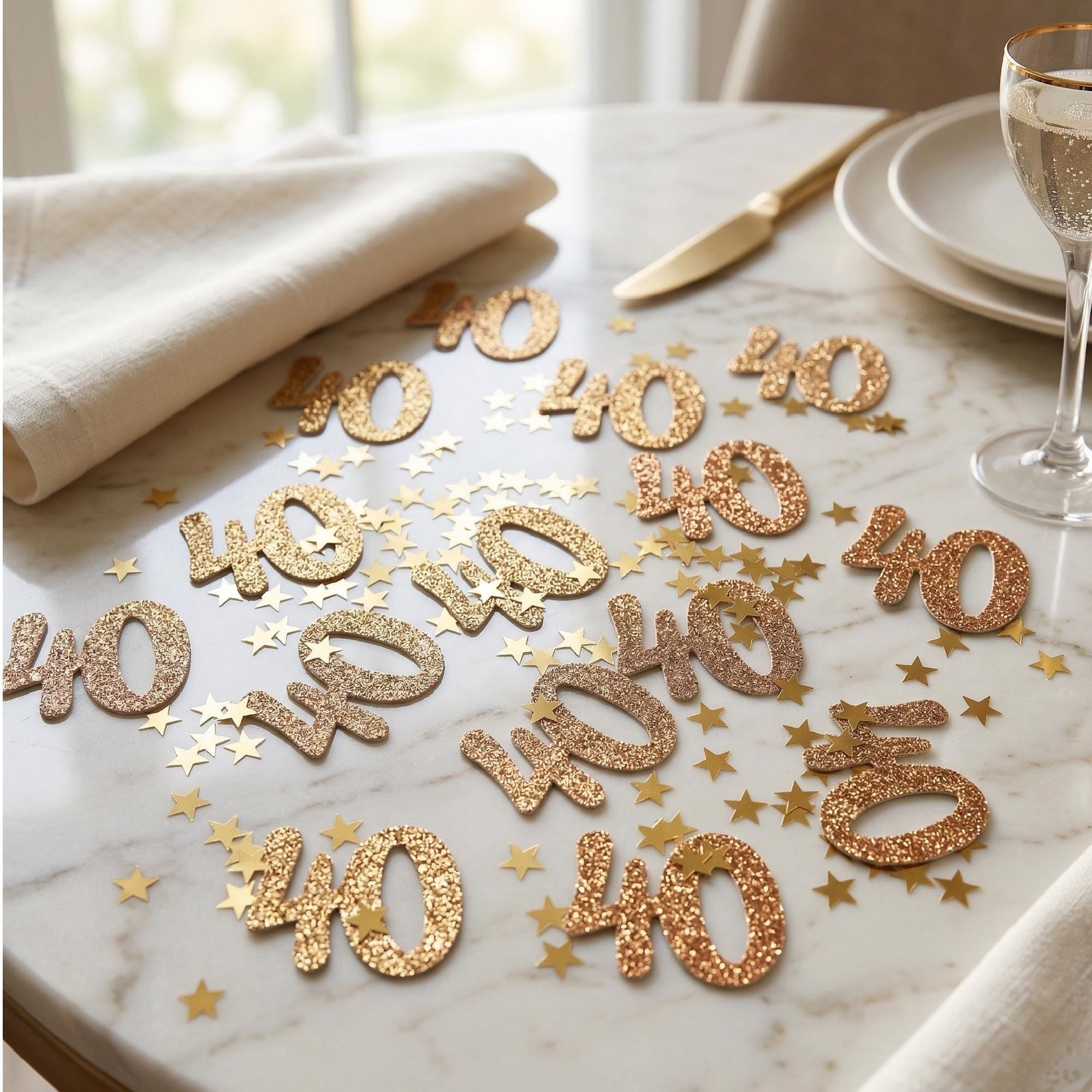 Custom Glitter Number Confetti for an Elegant Birthday or Anniversary ...