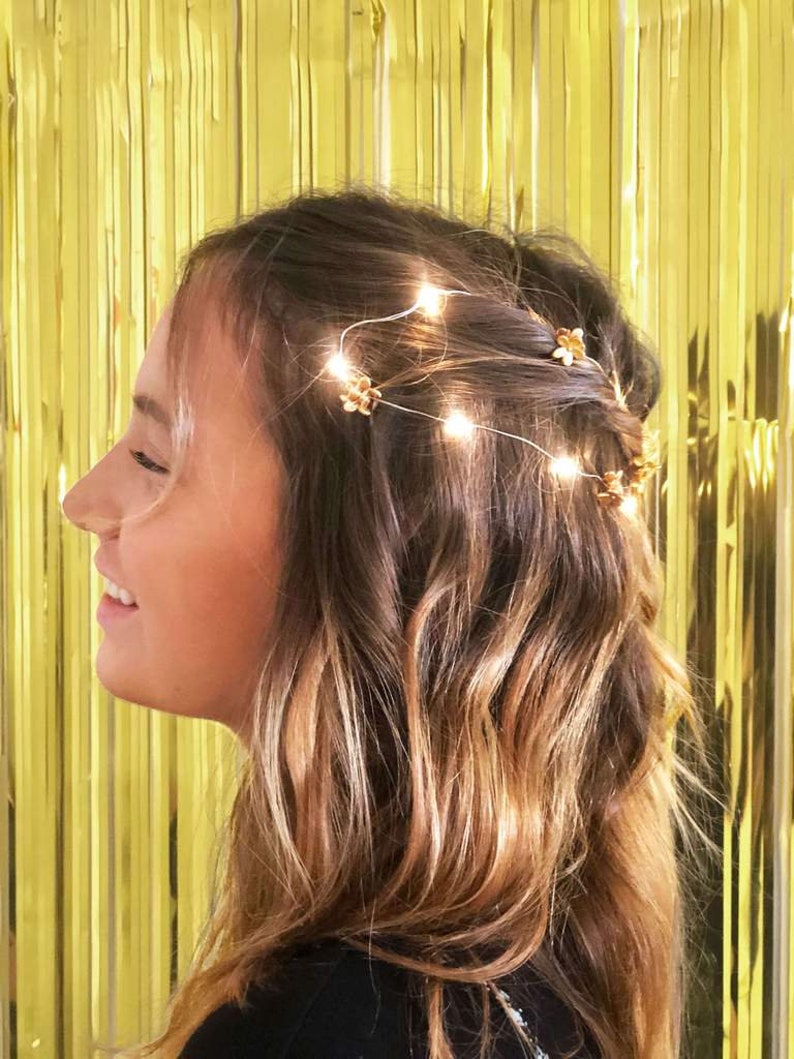 Luxe Gold Hair String Lights Hair Lights Hair Accessories Etsy