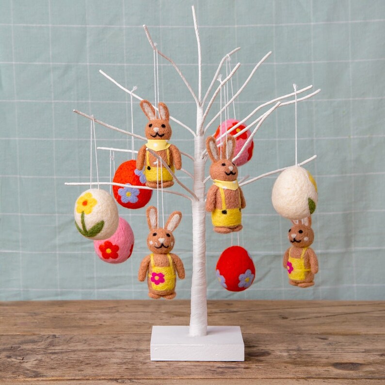 3 Truly Bunny Felt Egg Decorations, Easter Eggs, Easter Decorations, Easter Egg Hunt, Easter Egg Decorations image 5