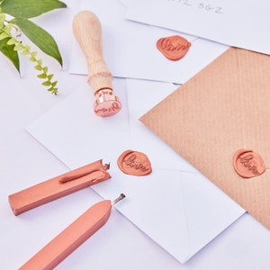Lakzegel trouwkaarten stempelkit, roségouden liefdesstempel zegelkit, bruiloftstempel zegelkit, zegellak, bruiloft lakzegel