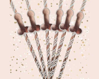 Willy Drinking Straws, Bachelorette Party, Girls Night Out (Set of 6)