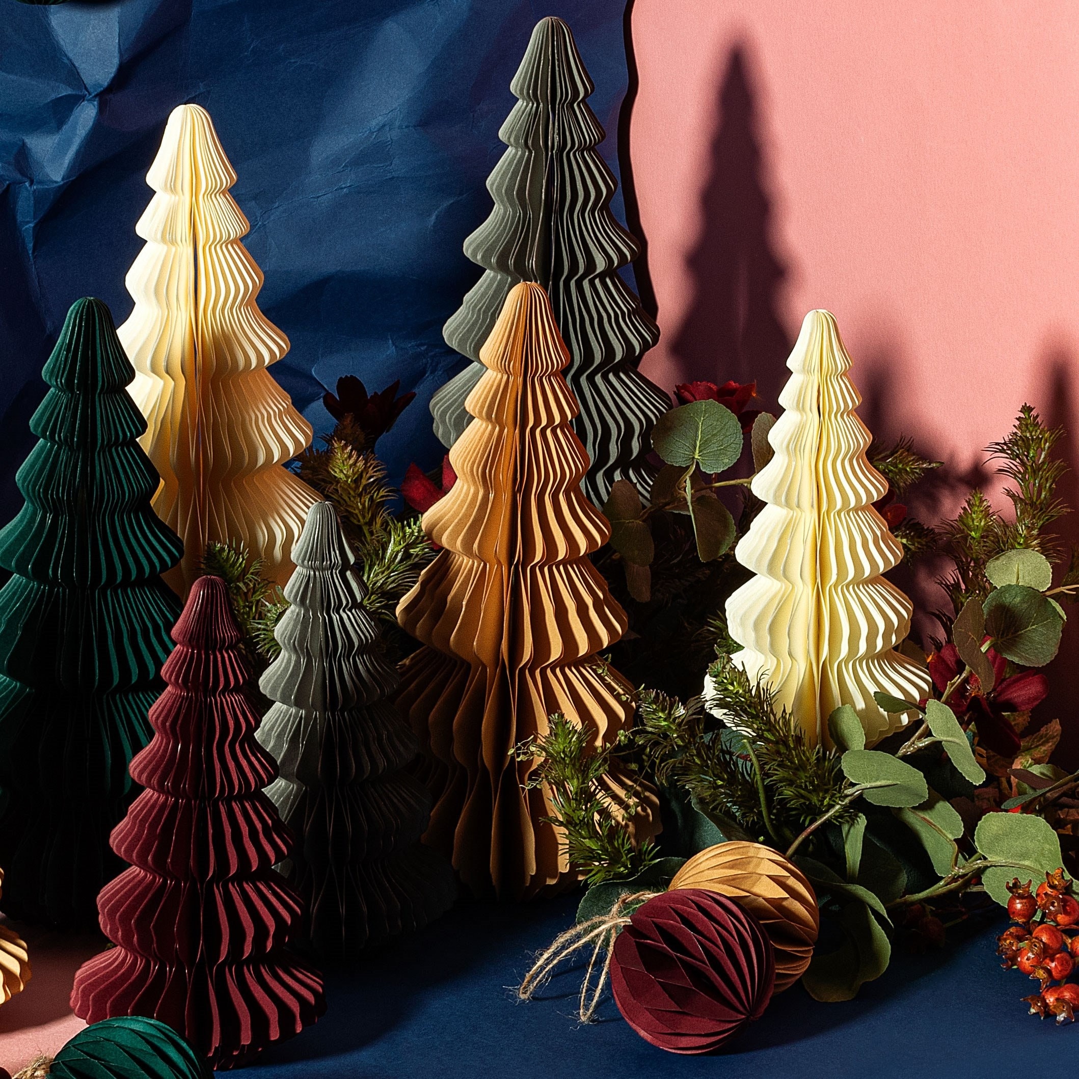 Décoration De Noël Réutilisable En Nid D'Abeilles - Sapin En Carton Vert 15 Cm - Pour Table, Sapin Ou Cadeau