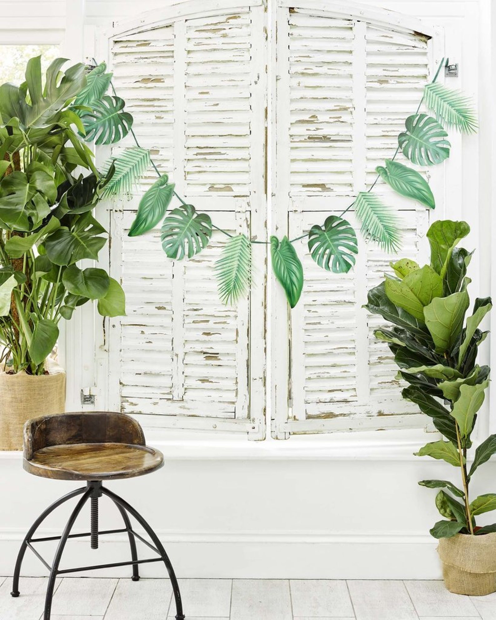Fiesta Palm Leaf Garland Tropical Leaf Garland Summer Party Etsy