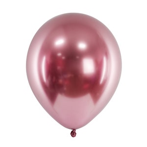 6 roségouden chroom feestballonnen, roségouden feestballonnen, roségouden latexballonnen, feestdecor, decor verjaardagsfeestje, feestballonnen