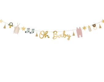 Oh Baby-banner, doe-het-zelf babyshowerdecoratieset