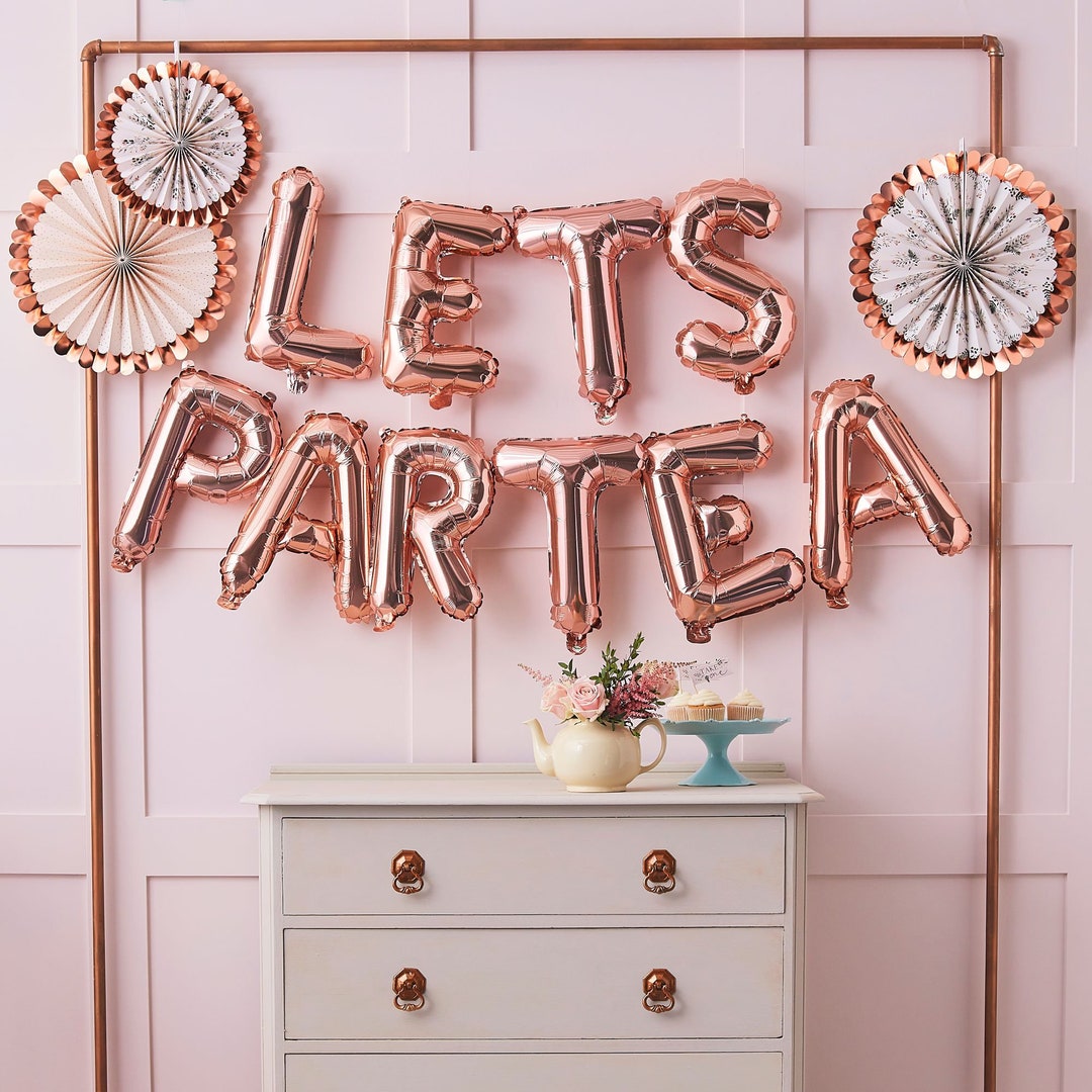 Lets Partea Afternoon Tea Party Balloon Bunting Party Balloon - Etsy