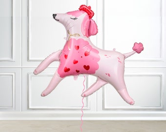 Pink Poodle Party Dog Balloon, Pet Party Foil Balloon, Baby Shower Balloons, Dog Balloons, Kids Party, Girls Birthday Party