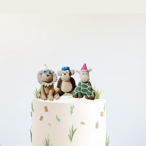 Safari Animals Cake Topper, Cute Animals, Jungle Cake Decorations, Baby and Kids Birthday Party, Cake Figurines