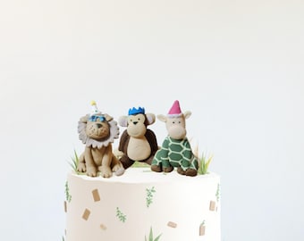 18-Piece Jungle Safari Animal Cake Topper Set – Giraffe, Hippo, Zebra & More For Wild-Themed Parties - View #5