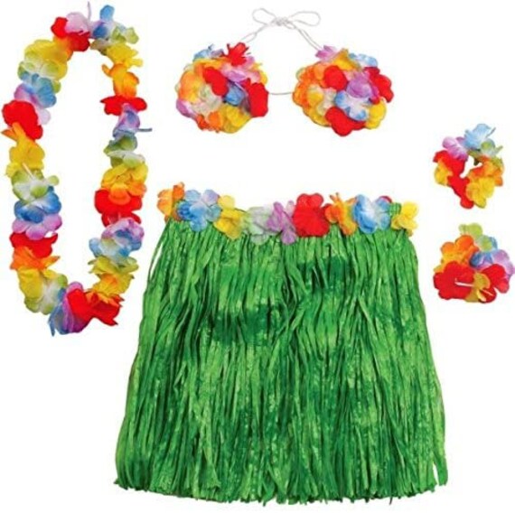 Hawaiian Luau Skirt Kits 5 Pcs Summer Party Outfits Luau | Etsy