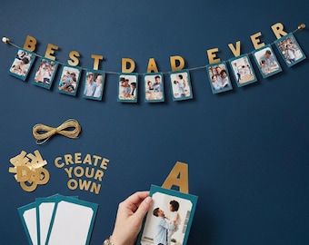 Personalized Best Dad Ever garland to celebrate family memories on his birthday