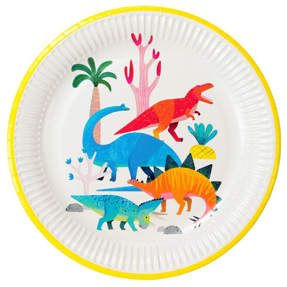 Dinosaur Tableware Set for Boys Birthday Baby Shower Dinner Dessert Plates Napkins Serves 16 Guests 48 Pieces WERNNSAI Dinosaur Party Supplies 