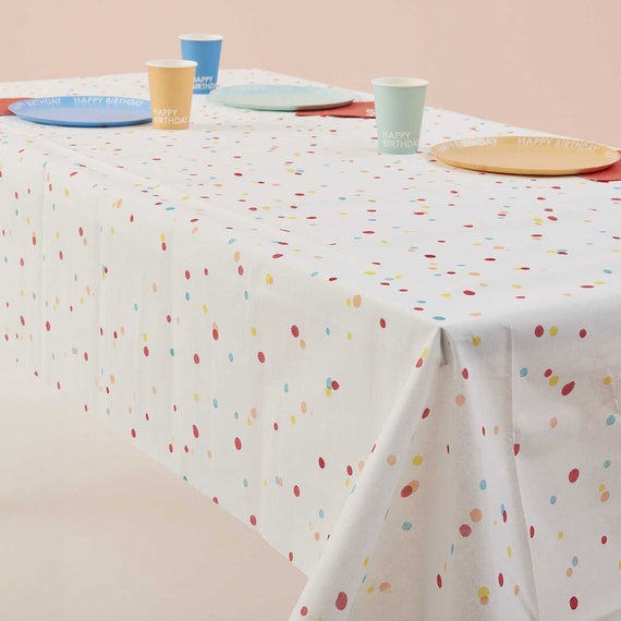 Multicoloured Paper Tablecloth Speckle Print Paper Table Cloth