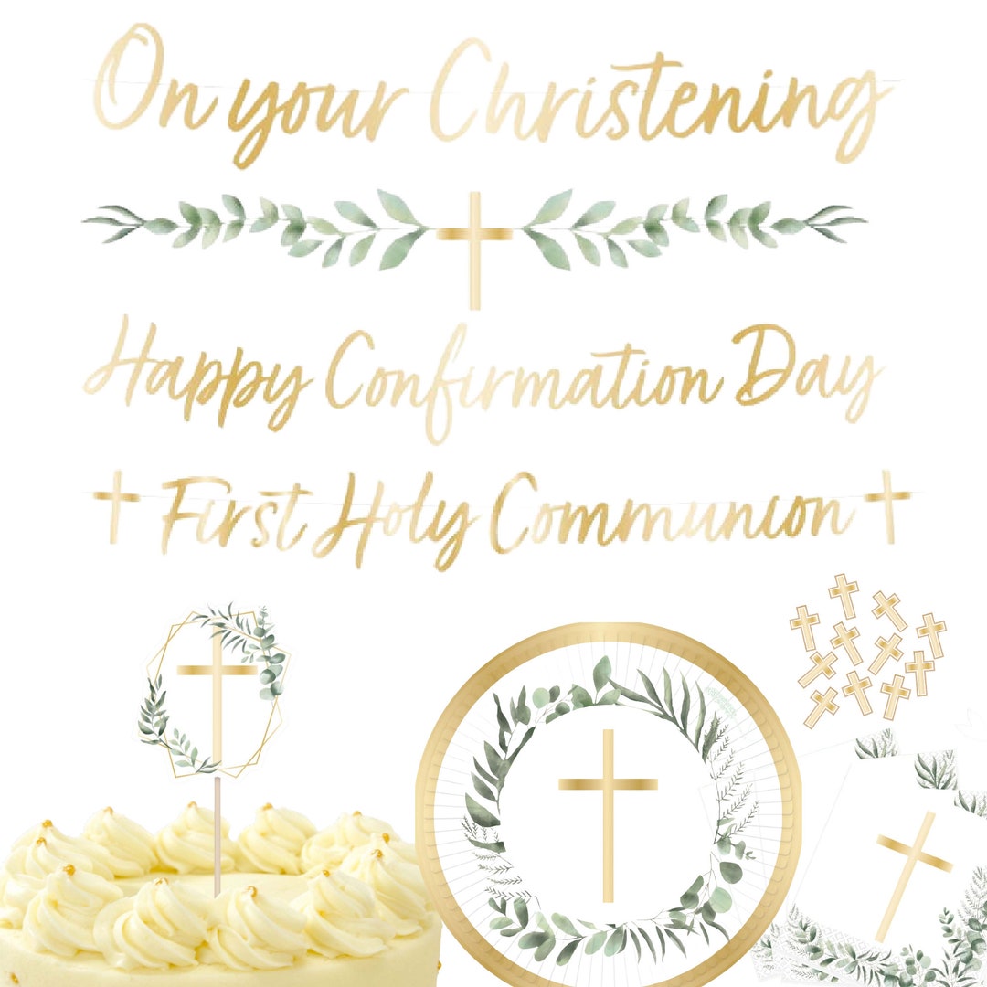 Christening Baptism Communion Naming Day Party Decoration Banner