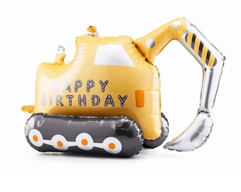 Standing Excavator Balloon: Construction Party Decoration
